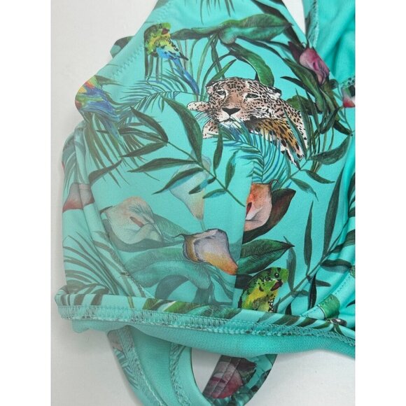 Johnny Was Taina Underwire Bikini Top Blue Jungle Animal Floral Size Small S NEW - Picture 5 of 9
